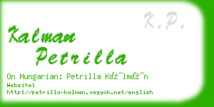 kalman petrilla business card